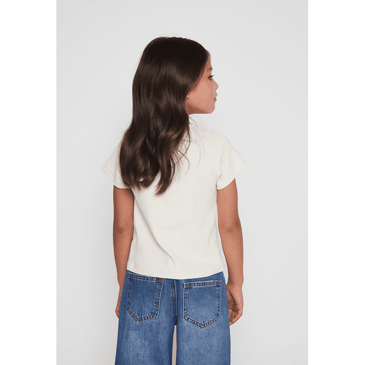 Polera Bordado Niña Crudo Familyshop 2