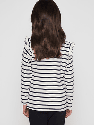 Polera Bordado Lazo Niña Crudo Familyshop