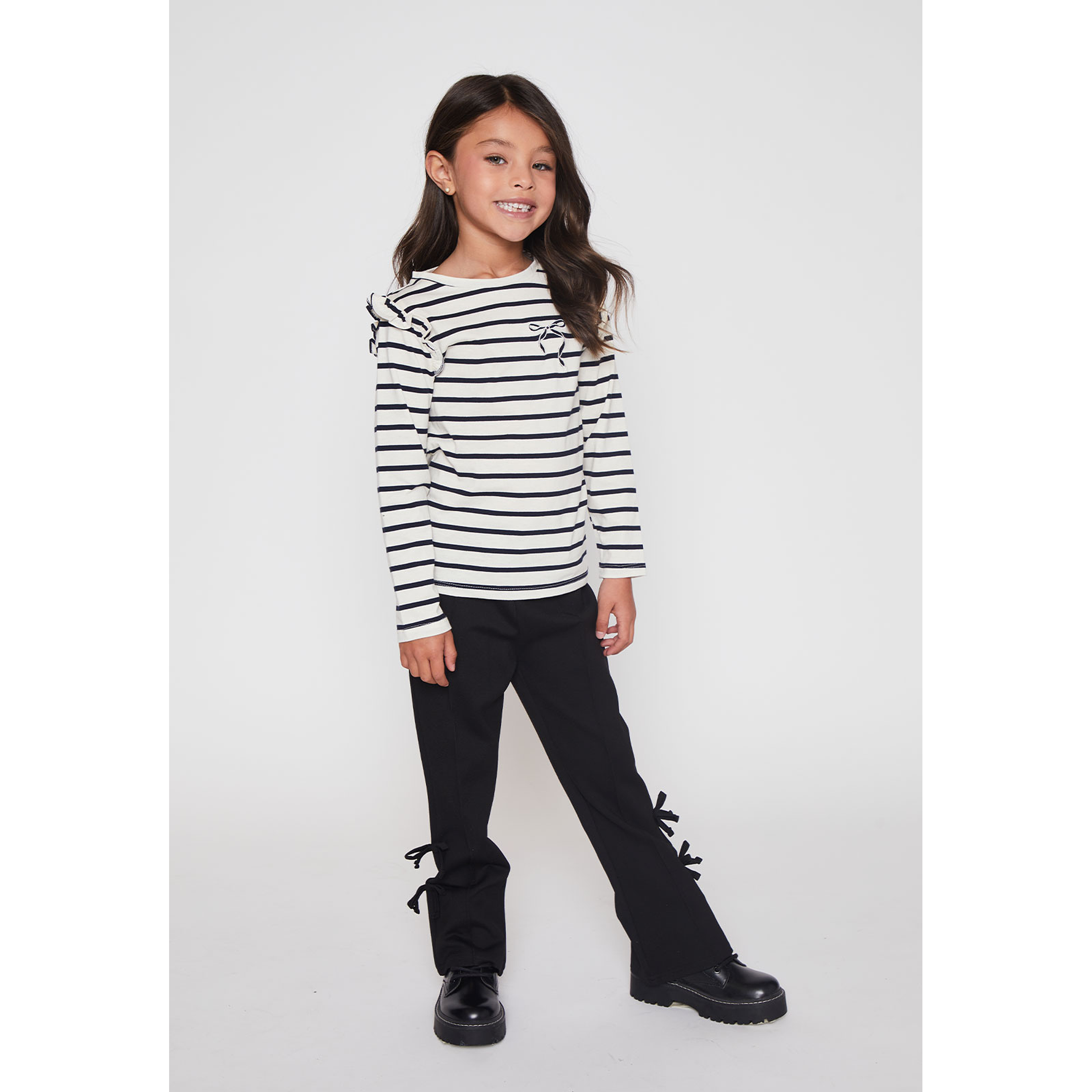 Polera Bordado Lazo Niña Crudo Familyshop 3