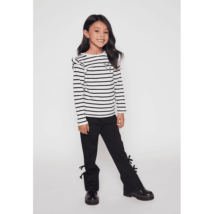 Polera Bordado Lazo Niña Crudo Familyshop 3