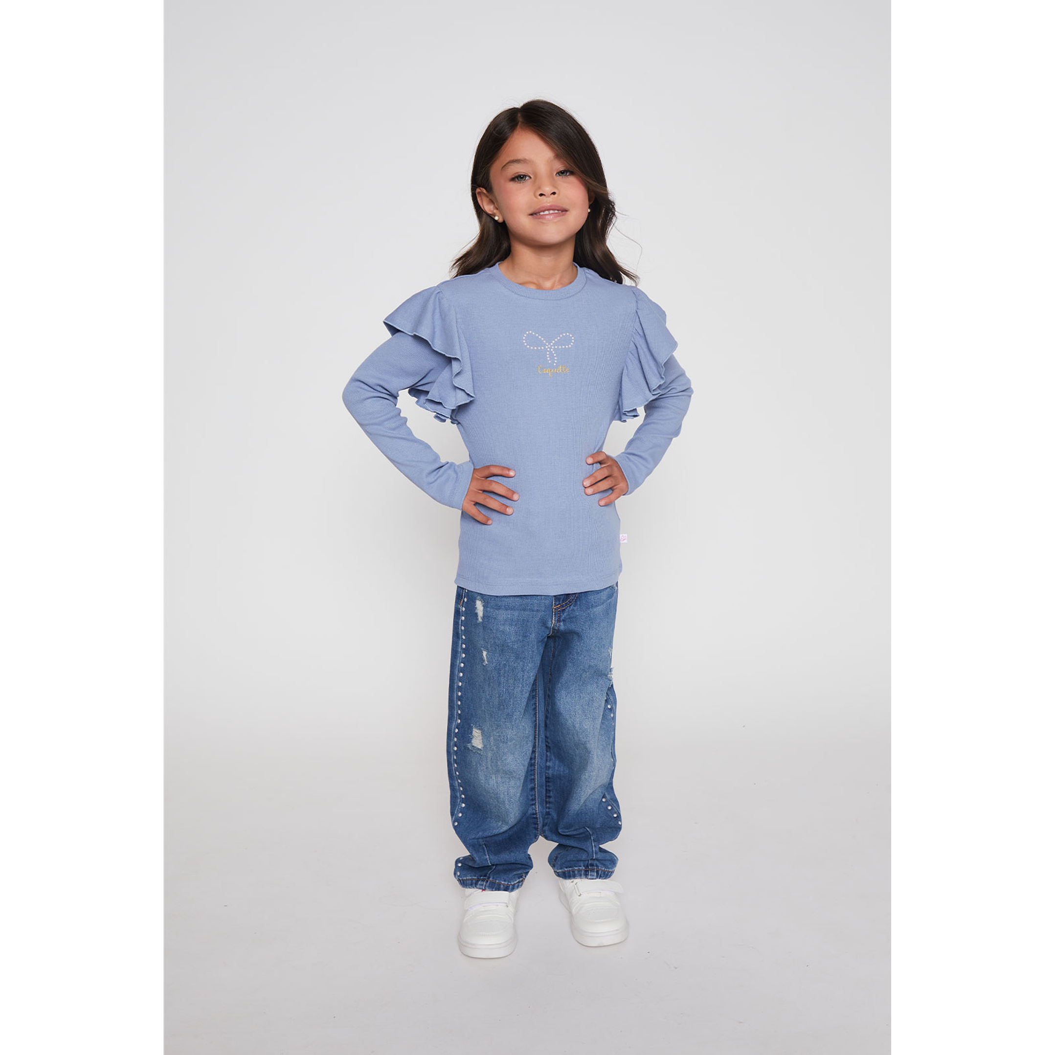Polera Vuelos Niña Celeste Familyshop 3