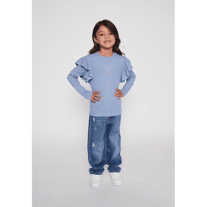 Polera Vuelos Niña Celeste Familyshop 3