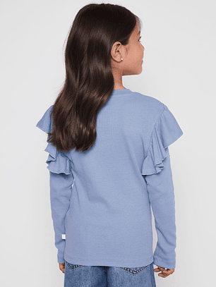 Polera Vuelos Niña Celeste Familyshop