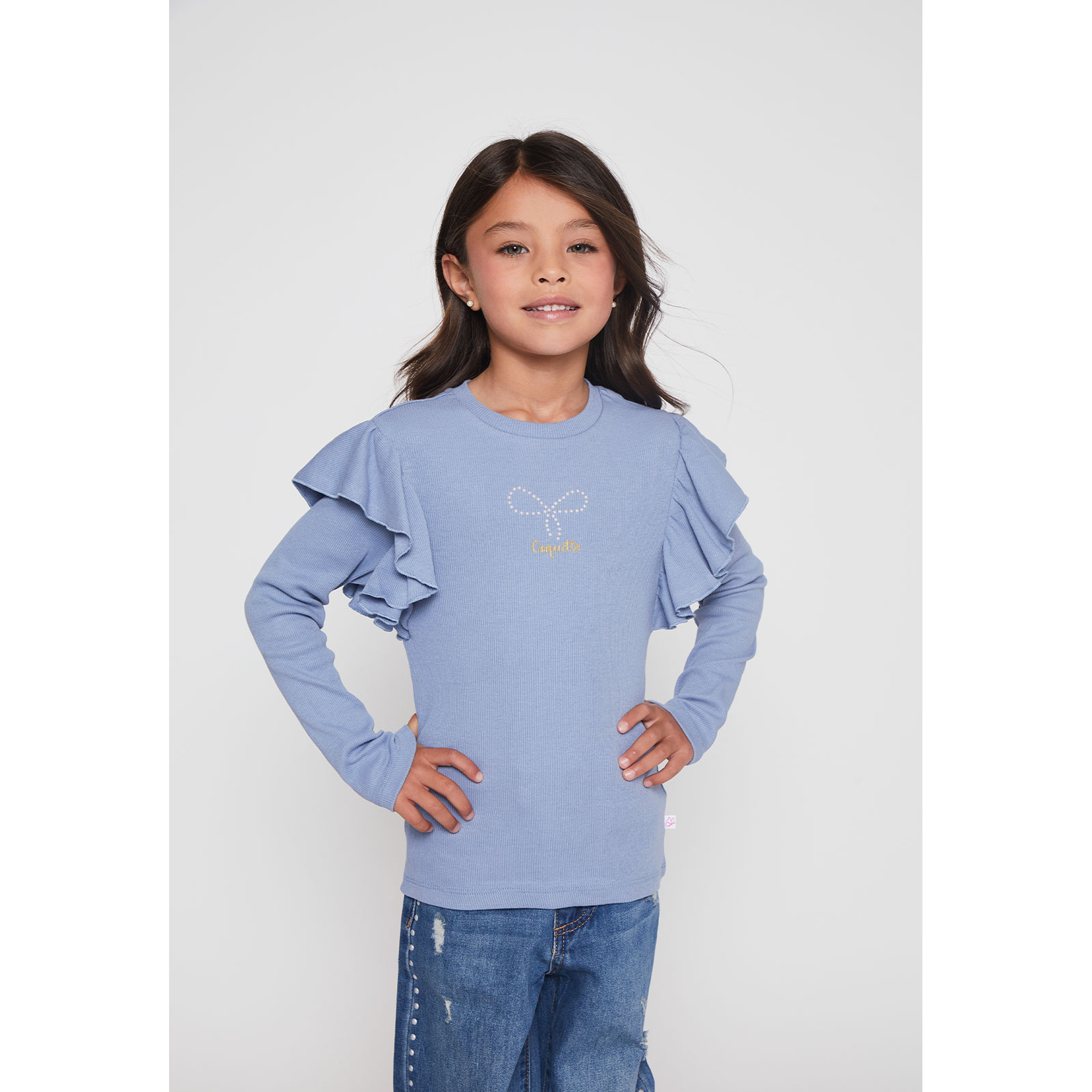 Polera Vuelos Niña Celeste Familyshop 1