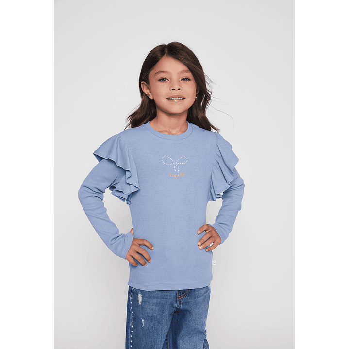 Polera Vuelos Niña Celeste Familyshop 1