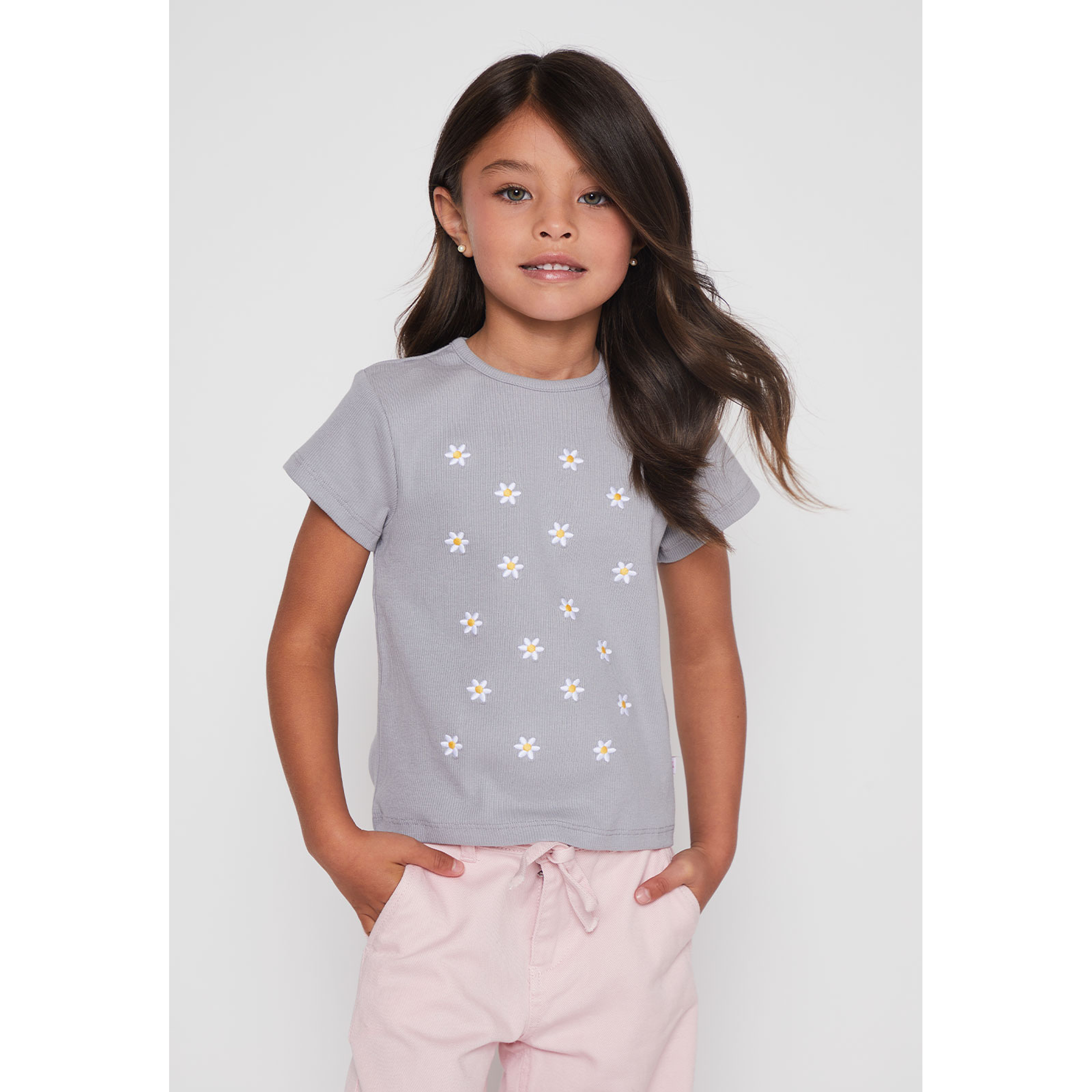 Polera Bordado Niña Celeste Familyshop 1