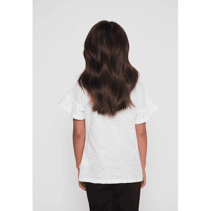 Polera Vuelos Niña Blanco Familyshop 2
