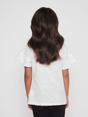 Polera Vuelos Niña Blanco Familyshop