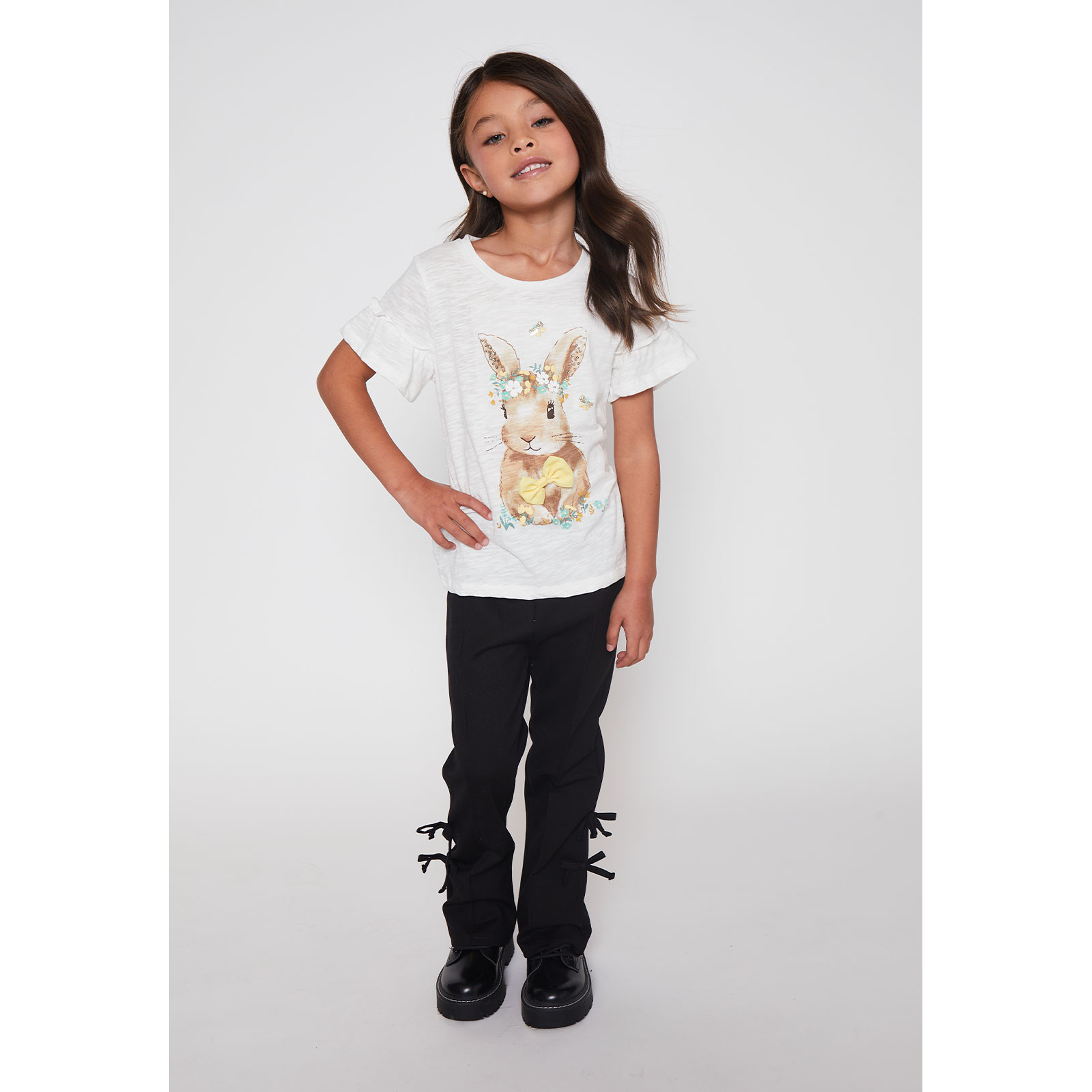 Polera Vuelos Niña Blanco Familyshop 3