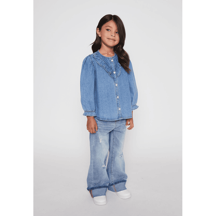 Blusa Vuelos Niña Azul Familyshop 3