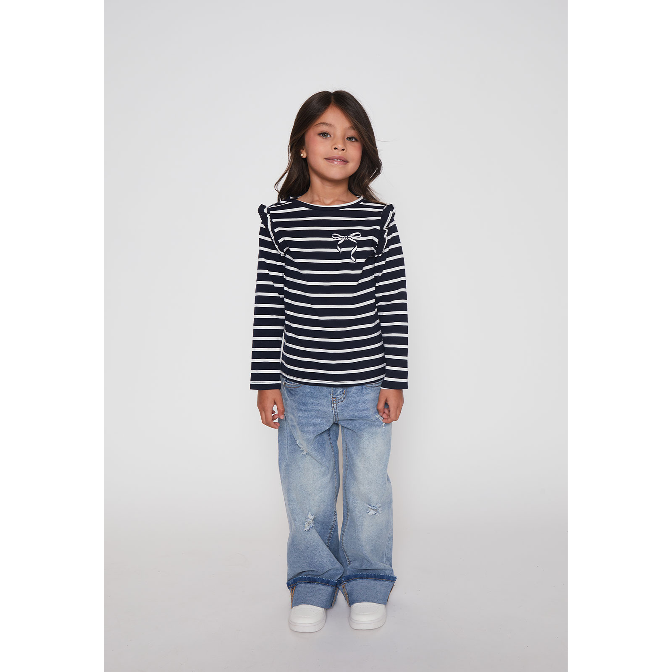 Polera Bordado Niña Azul Familyshop 3