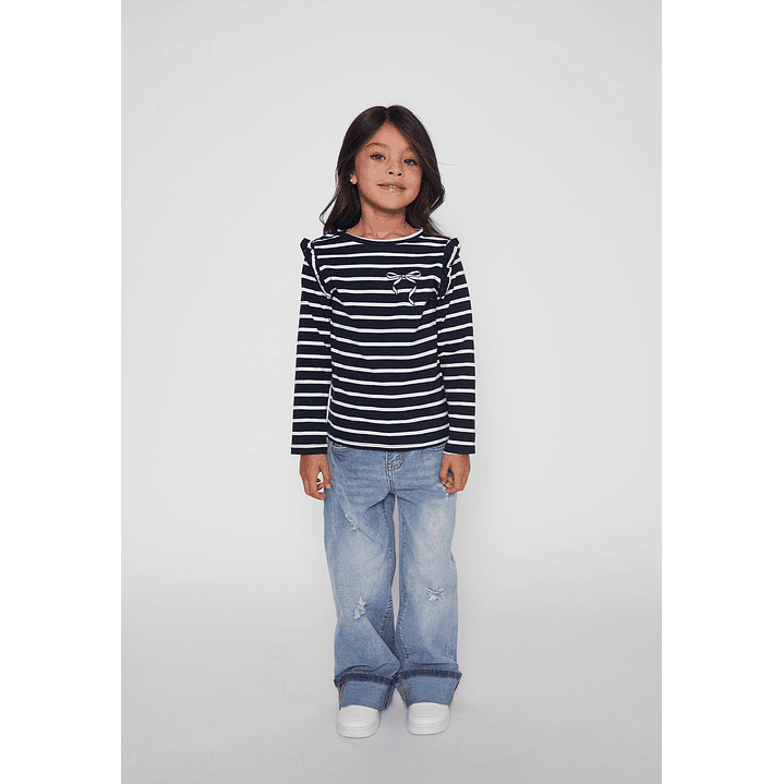 Polera Bordado Niña Azul Familyshop 3