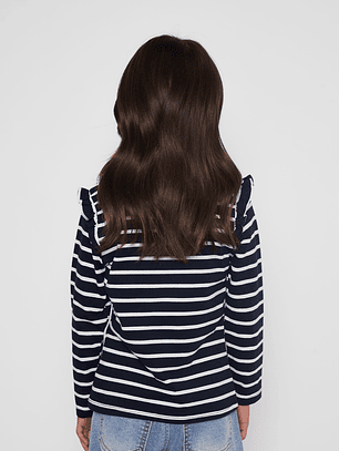 Polera Bordado Niña Azul Familyshop