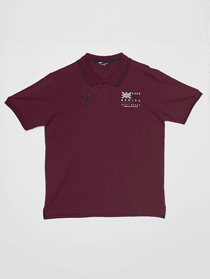 Polera Bordado Hombre Burdeo Familyshop