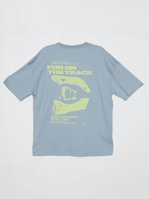 Polera Track Hombre Celeste Familyshop