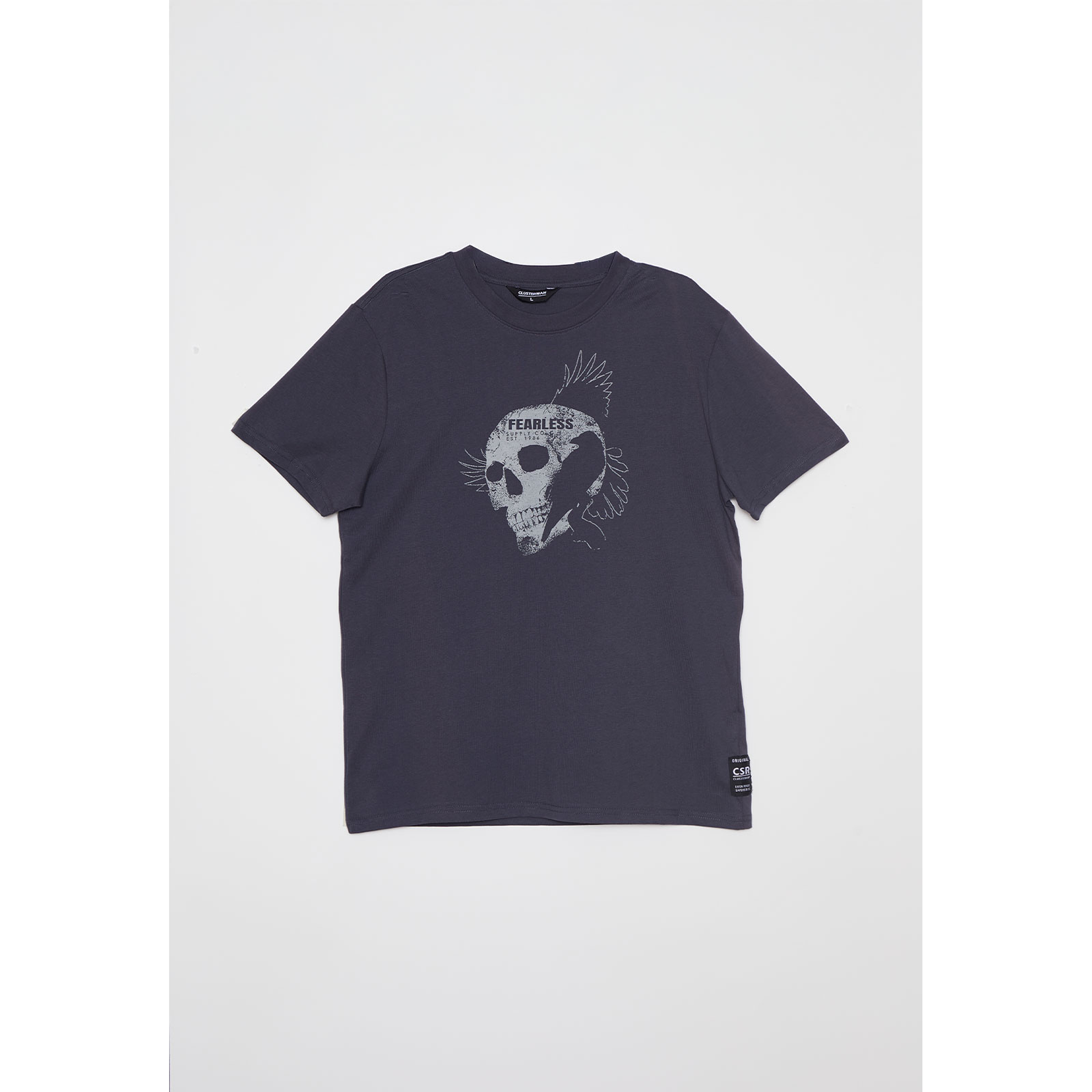 Polera Calavera Fearless Hombre Gris Familyshop 1