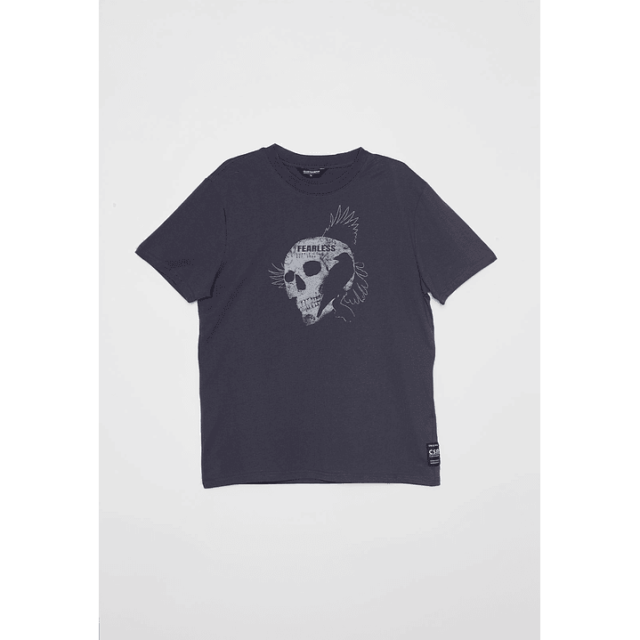 Polera Calavera Fearless Hombre Gris Familyshop 1