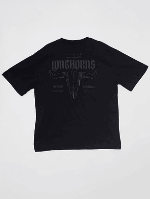 Polera Longhorns Hombre Negro Familyshop