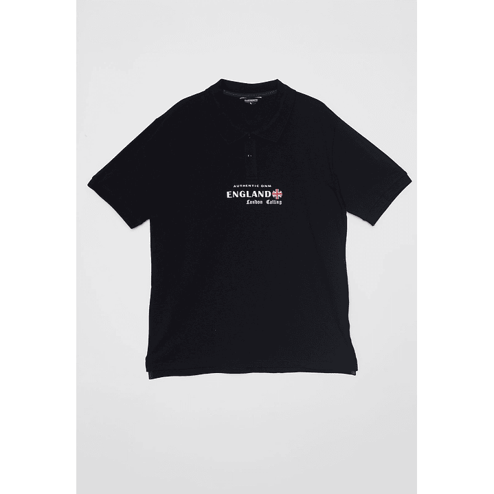 Polera Bordado England Hombre Negro Familyshop 1