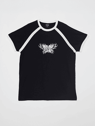 Polera College Raglan Hombre Negro Familyshop