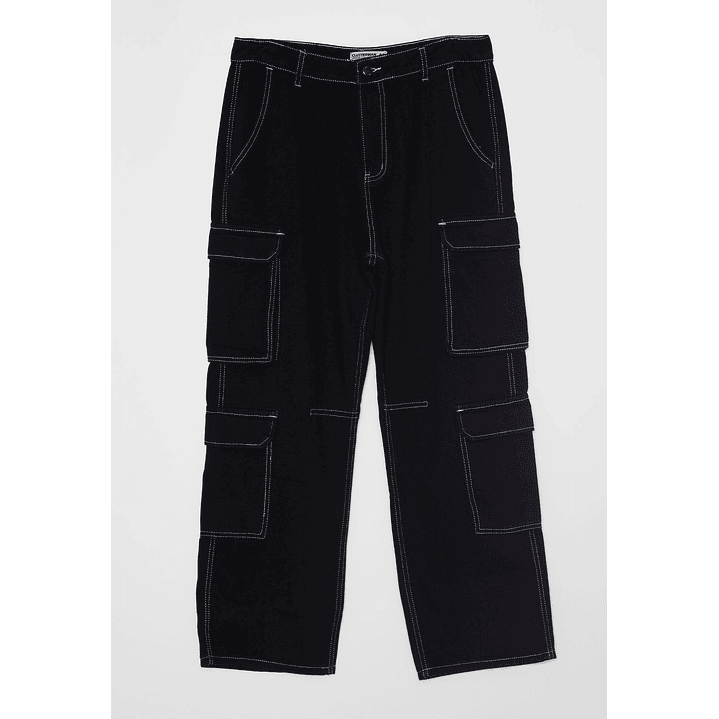 Jeans Cargo Contraste Hombre Negro Familyshop 1