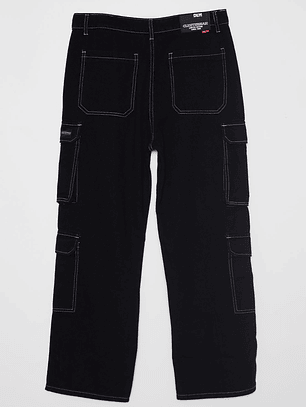 Jeans Cargo Contraste Hombre Negro Familyshop
