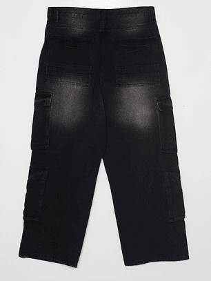 Jeans Cargo Hombre Negro Familyshop