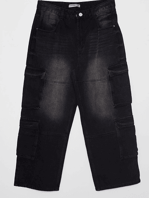 Jeans Cargo Hombre Negro Familyshop