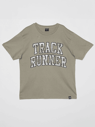Polera Track Runner Hombre Verde Familyshop