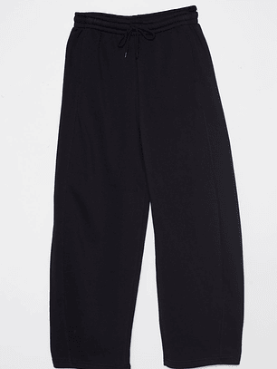 Pantalón Buzo Barrel Mujer Negro Familyshop