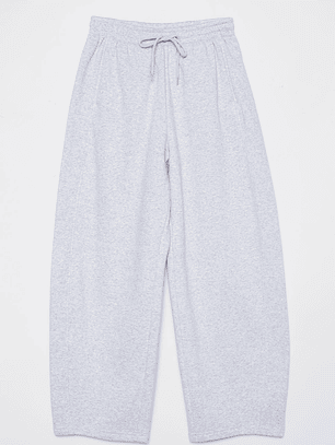 Pantalón Buzo Barrel Mujer Gris Familyshop