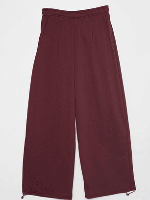 Pantalón Buzo Baggy Mujer Burdeo Familyshop