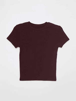 Polera Basic Mujer Burdeo Familyshop