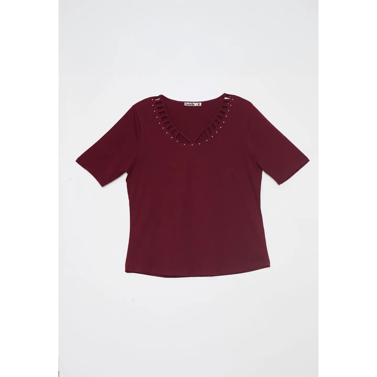 Polera Escocesa Mujer Burdeo Familyshop 6