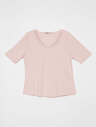 Polera Escocesa Mujer Rosado Familyshop