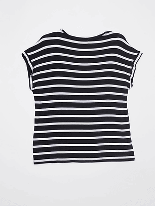 Polera Rayada Mujer Negro Familyshop