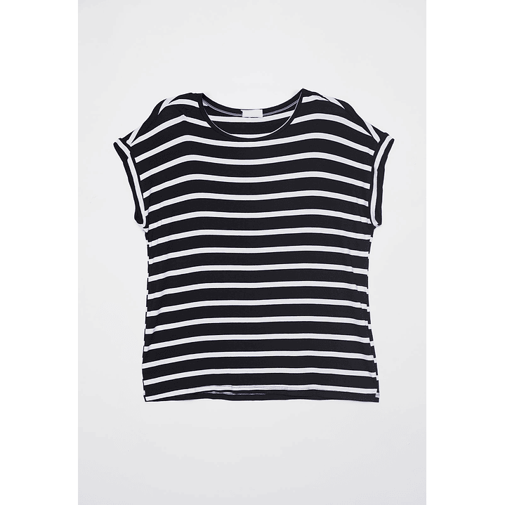 Polera Rayada Mujer Negro Familyshop 1