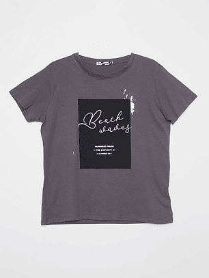 Polera Silver Beach Mujer Gris Familyshop