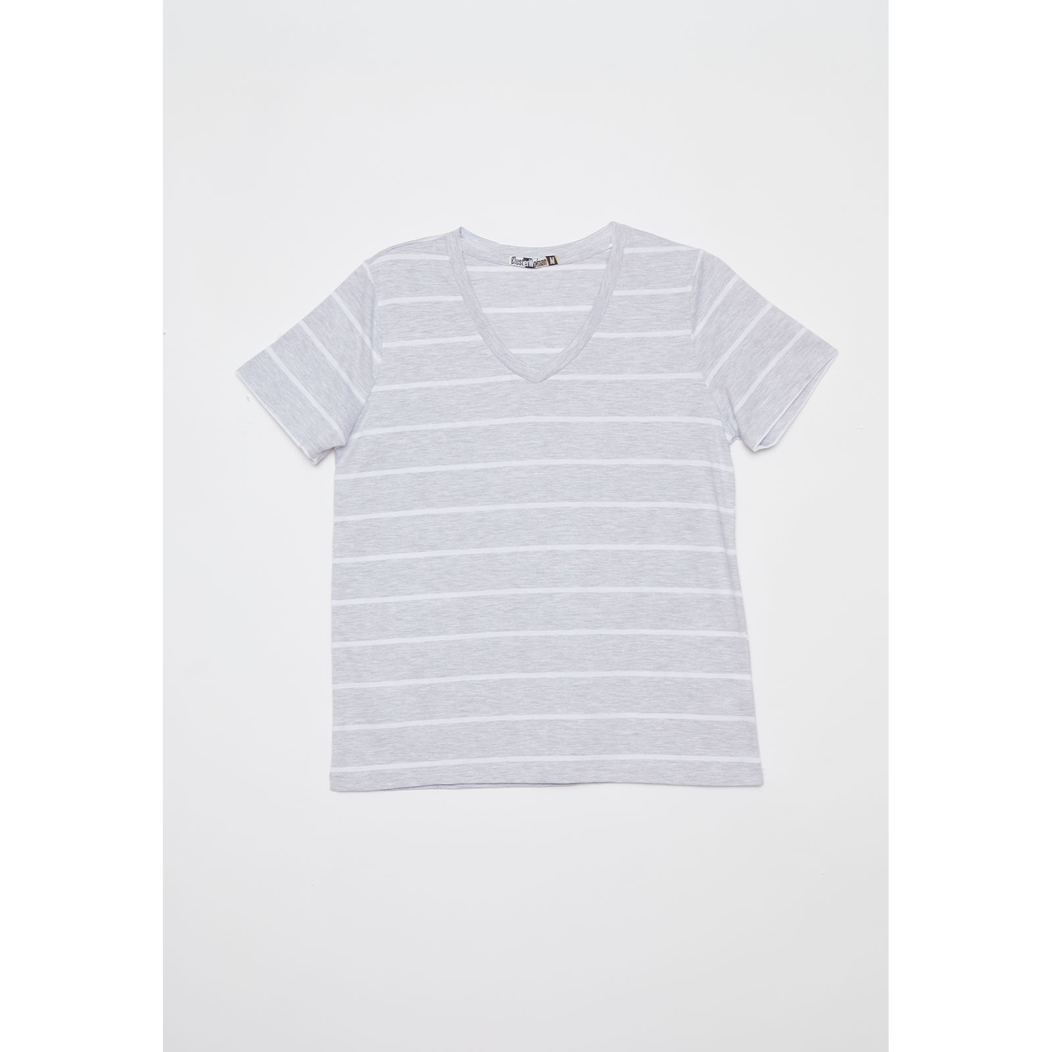 Polera Rayada Mujer Gris Familyshop 1