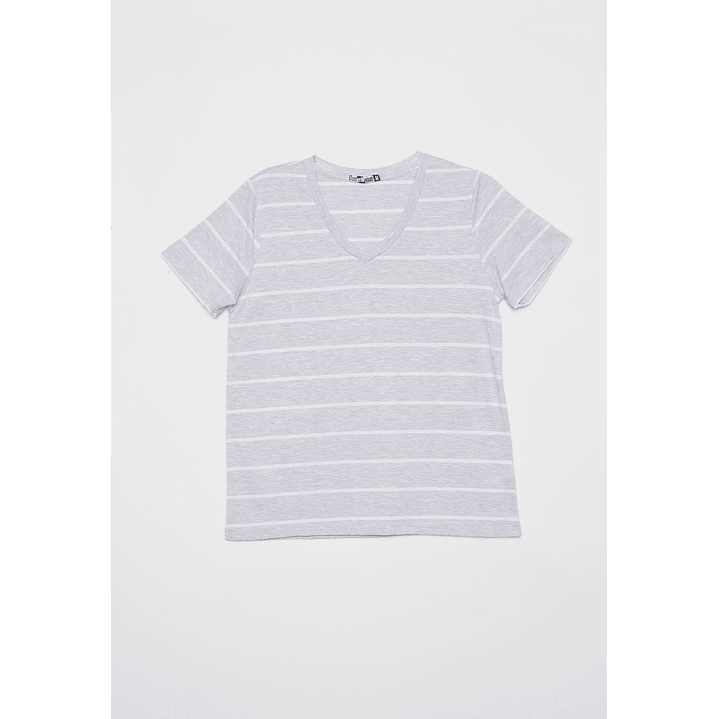 Polera Rayada Mujer Gris Familyshop 1