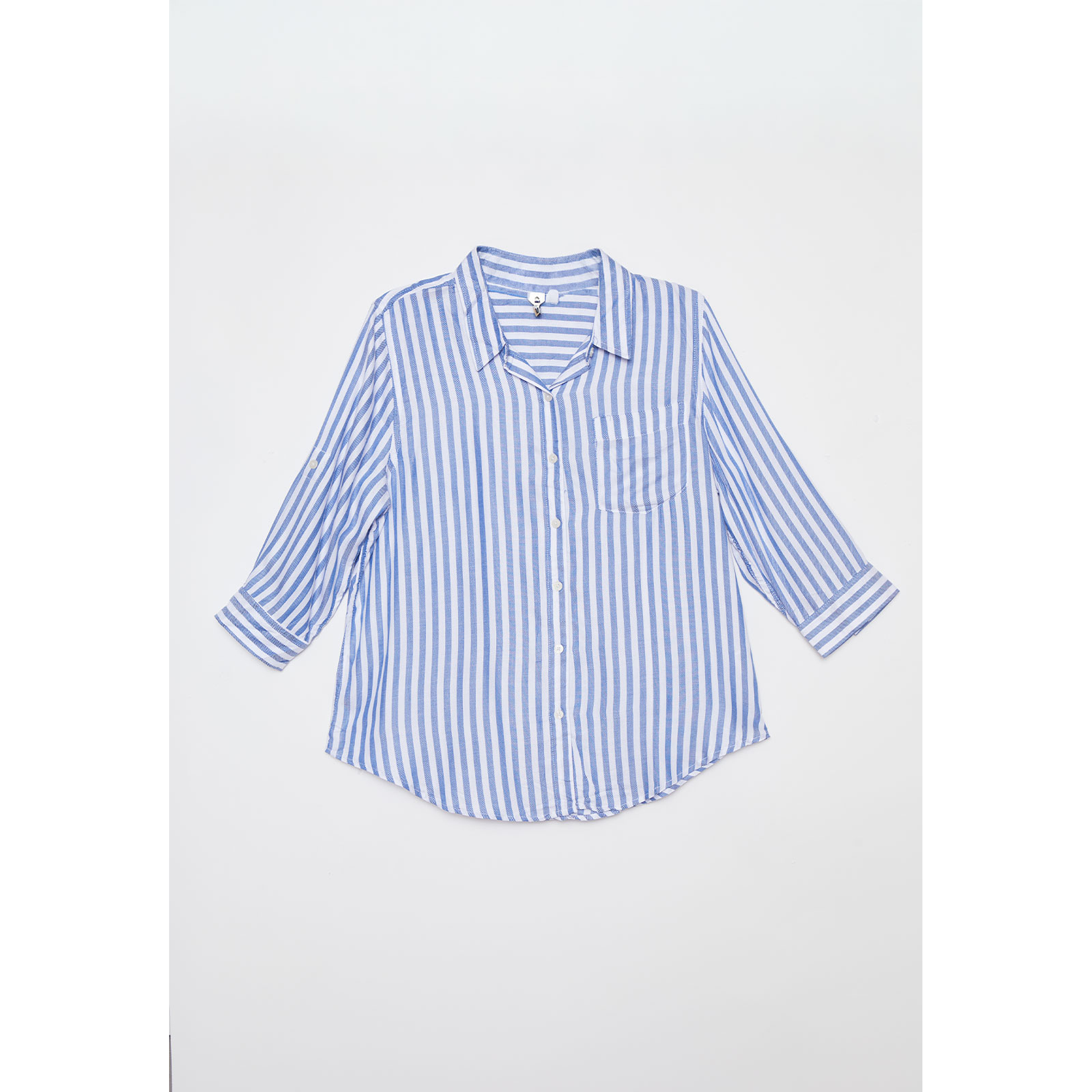 Blusa Rayada Mujer Celeste Familyshop 1