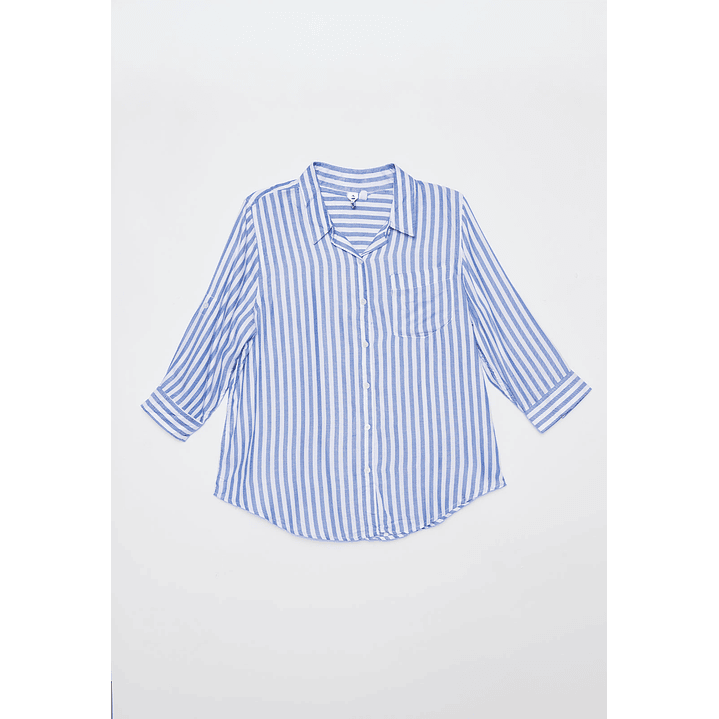 Blusa Rayada Mujer Celeste Familyshop 1