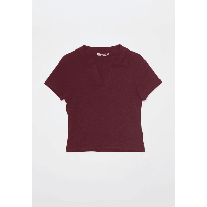 Polera Cuello Mujer Burdeo Familyshop 1
