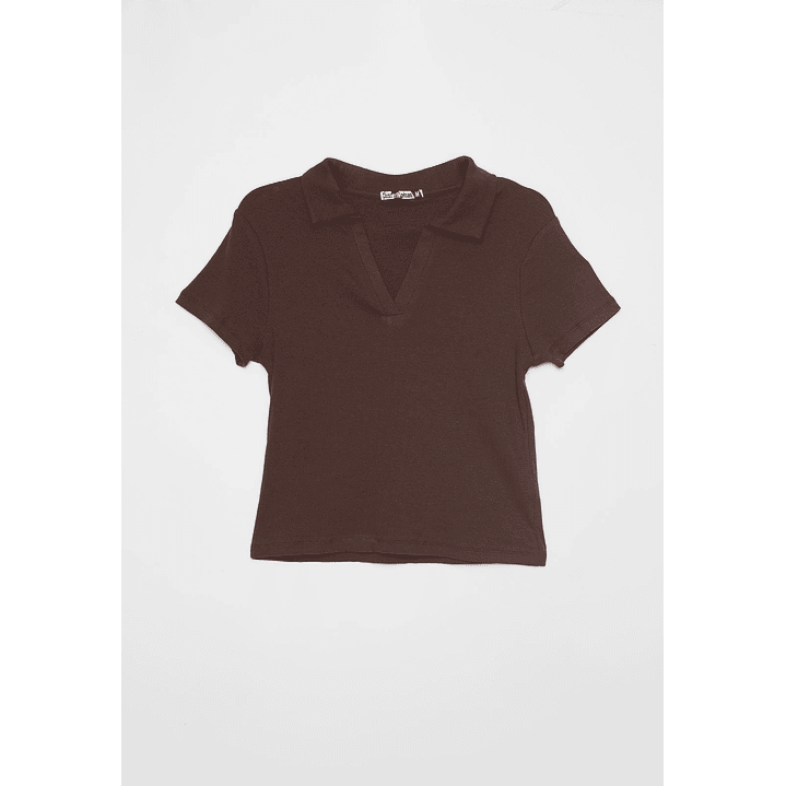 Polera Cuello Mujer Café Familyshop 1
