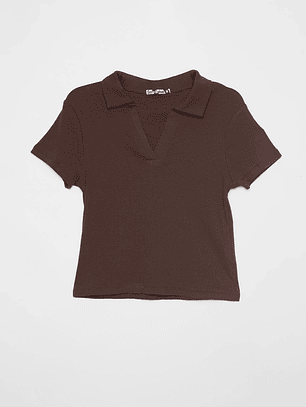 Polera Cuello Mujer Café Familyshop