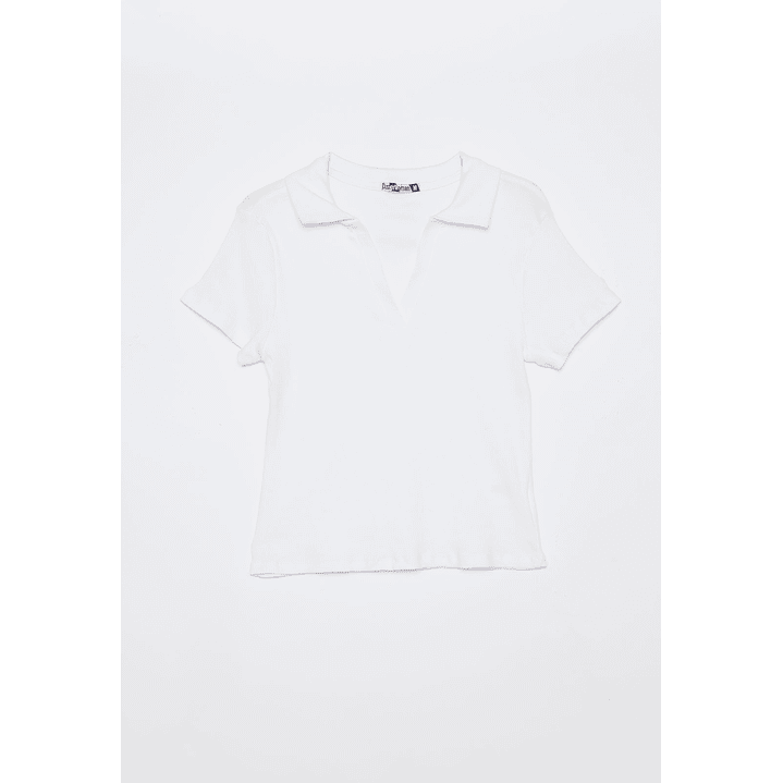 Polera Cuello Mujer Blanco Familyshop 1