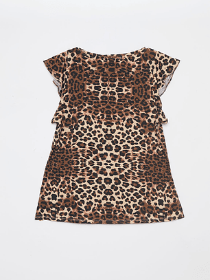 Polera Leopard Mujer Café Familyshop