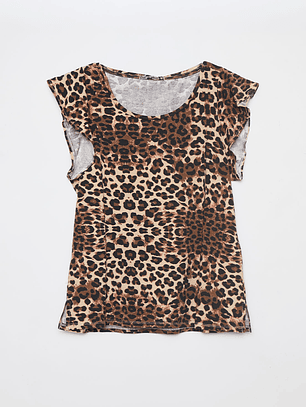 Polera Leopard Mujer Café Familyshop