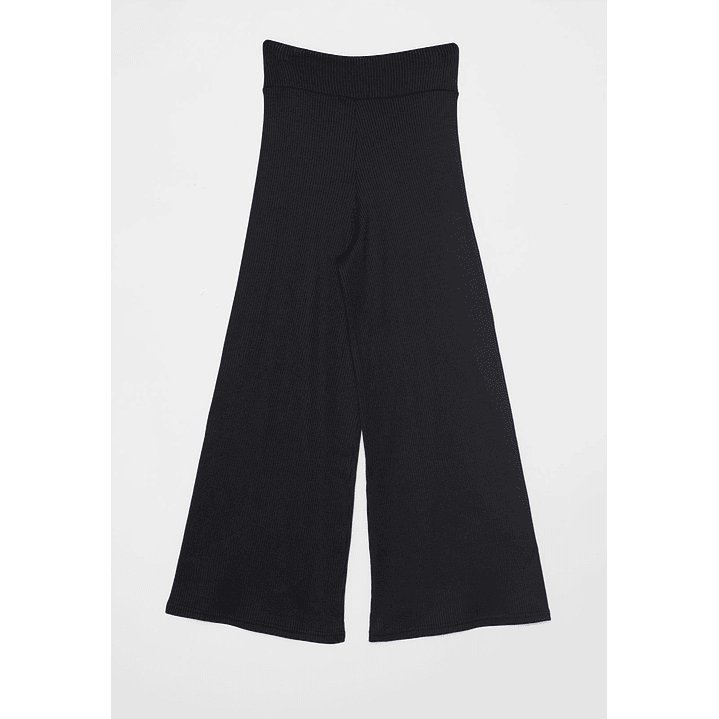 Pantalón Wide Leg Tejido Mujer Negro Familyshop 2