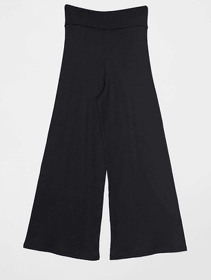 Pantalón Wide Leg Tejido Mujer Negro Familyshop